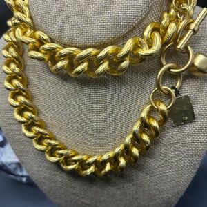 Anne Klein Bold Chunky 1992 Runway Gold Necklace